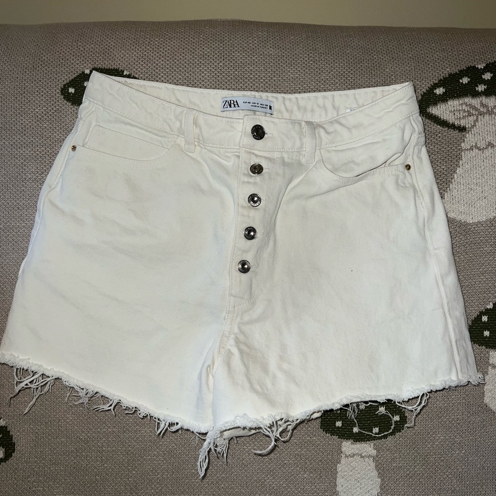 Zara Women's White Denim Shorts